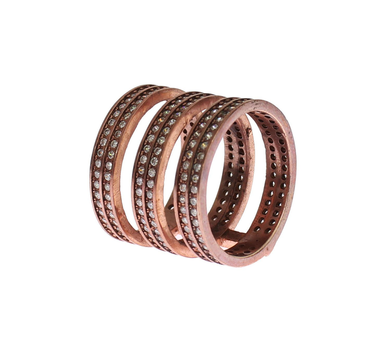 Gold 925 Silber Klar CZ Rosa Ring