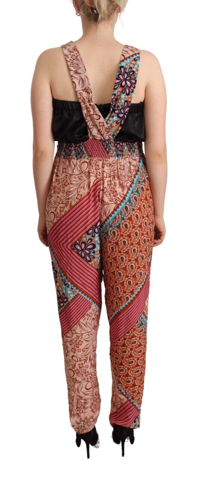 Mehrfarbiges Damen-Jumpsuitkleid aus Viskose mit Blumendruck