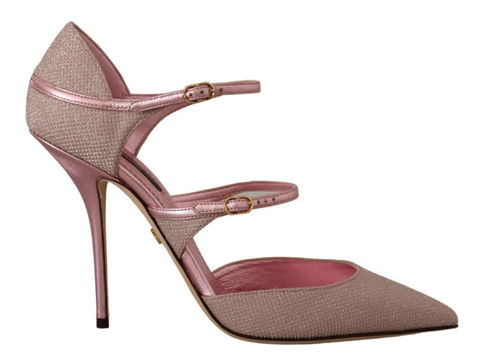 Pinke Mary-Jane-Sandalen mit Glitzer