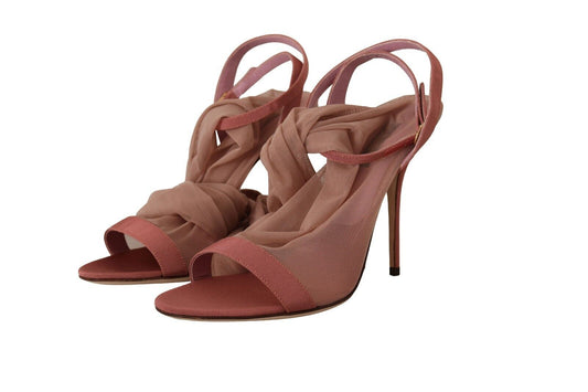Rosa Tüll Stretch Knöchelriemen Sandalen Schuhe