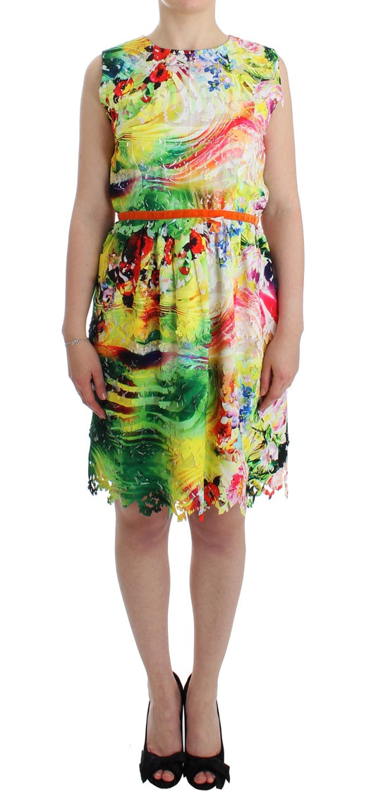 Mehrfarbiges Organza-Etuikleid