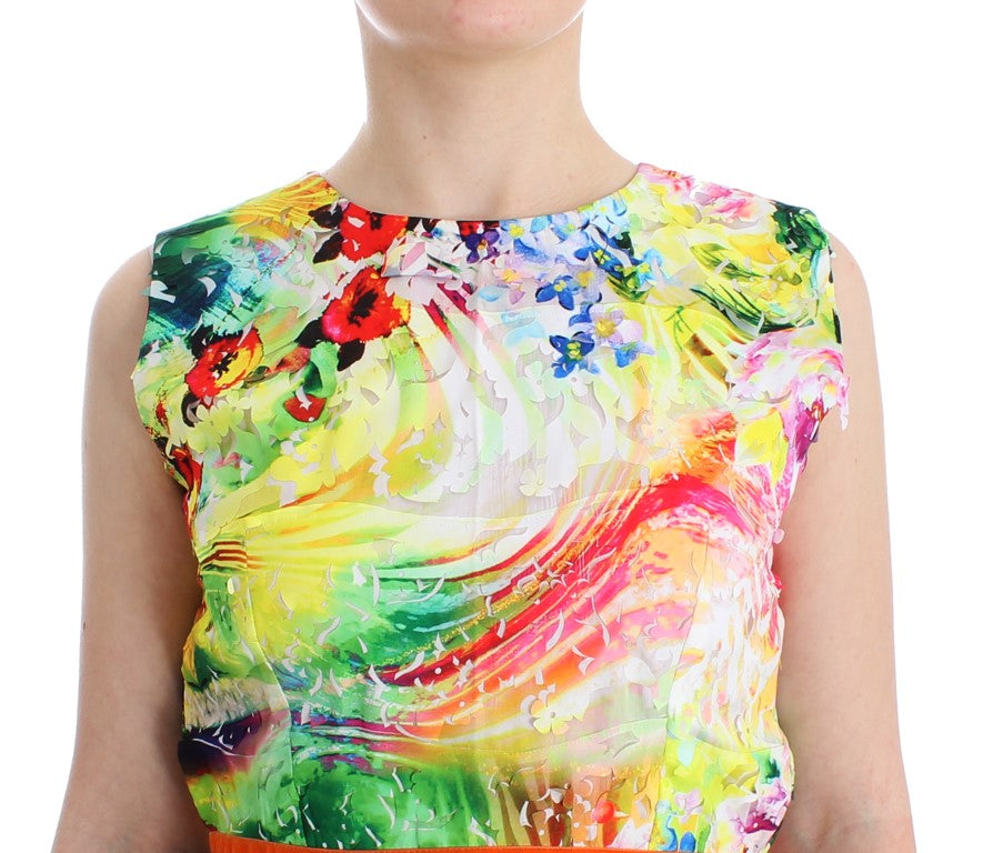 Mehrfarbiges Organza-Etuikleid