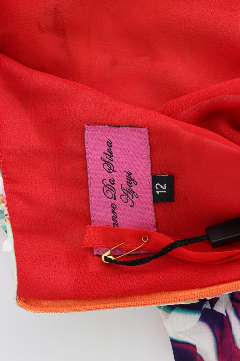 Mehrfarbiges Organza-Etuikleid