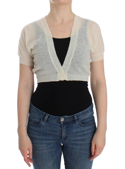 Weißer Woll-Cardigan