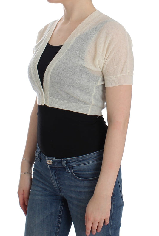 Weißer Woll-Cardigan