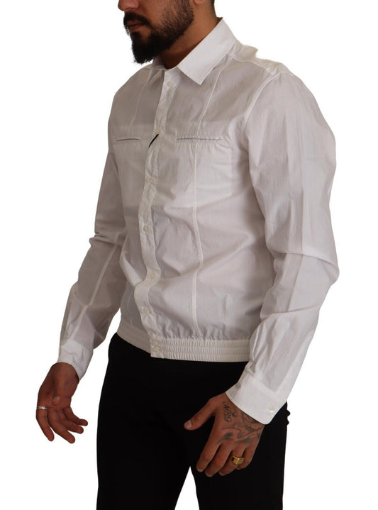 Weißes Button-Down-Hemd aus Baumwolle für Herren