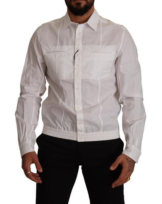 Weißes Button-Down-Hemd aus Baumwolle für Herren