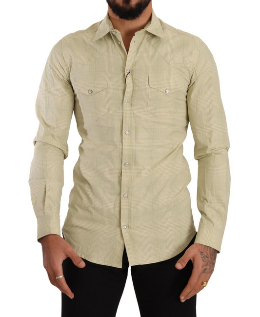 Gelbes SICILIA Slim Fit-Hemd aus Baumwolle