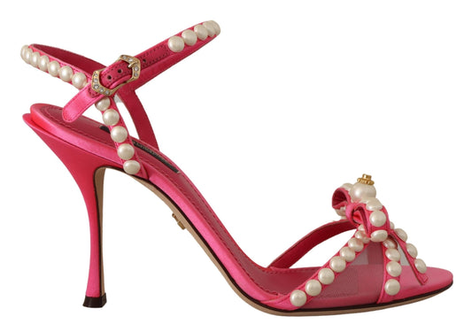 Rosa Satin Weiß Perle Kristalle Heels Schuhe