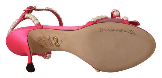 Rosa Satin Weiß Perle Kristalle Heels Schuhe