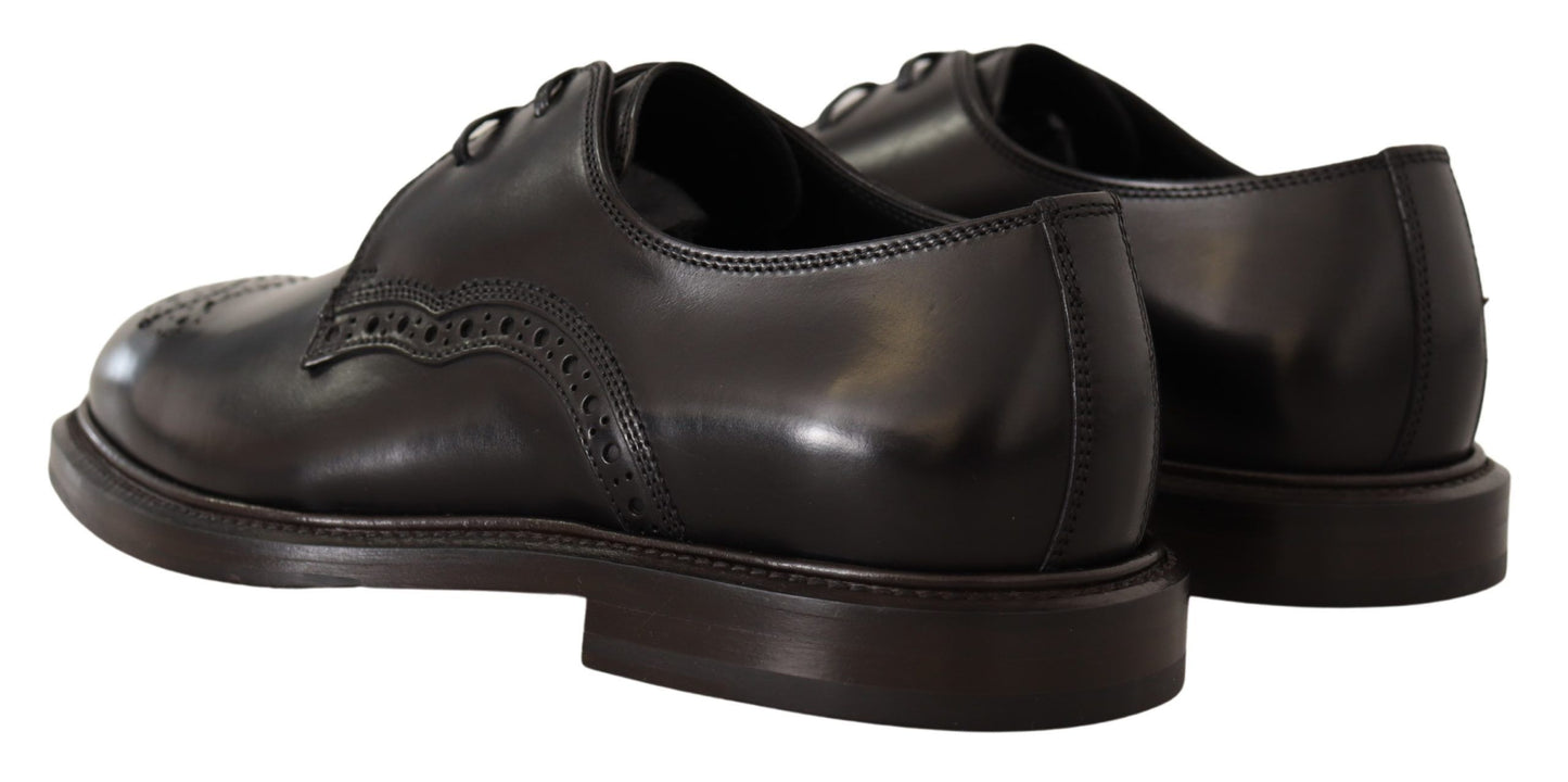 Schwarze formelle Derby-Schuhe aus Leder
