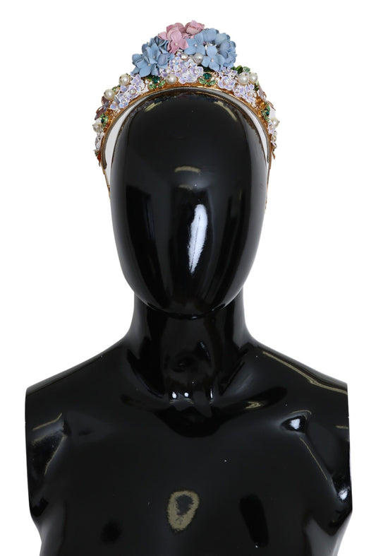 Gold Kristall Lila Hortensia Stirnband Krone Diadem