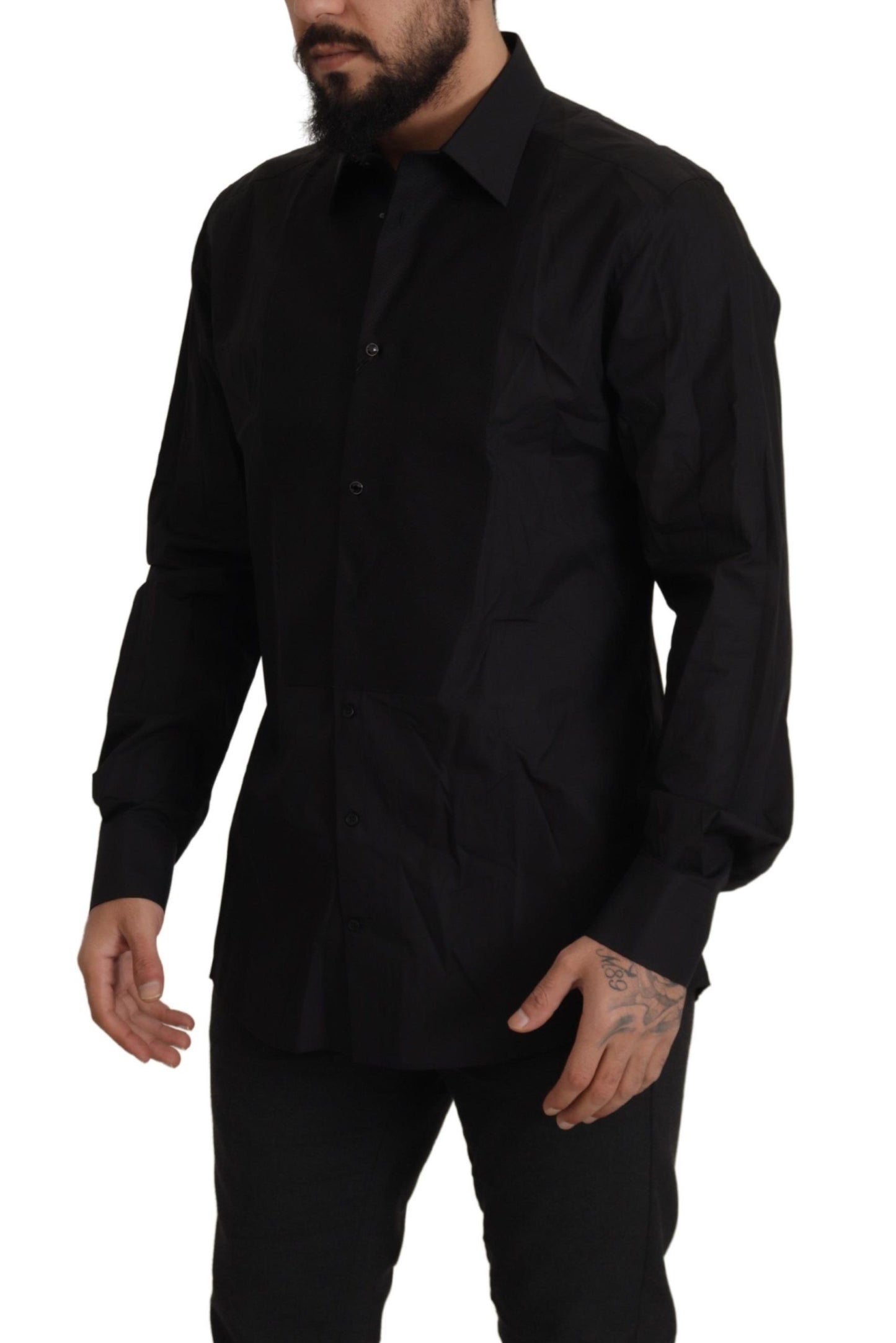 Schwarzes GOLD Slim Fit Smokinghemd