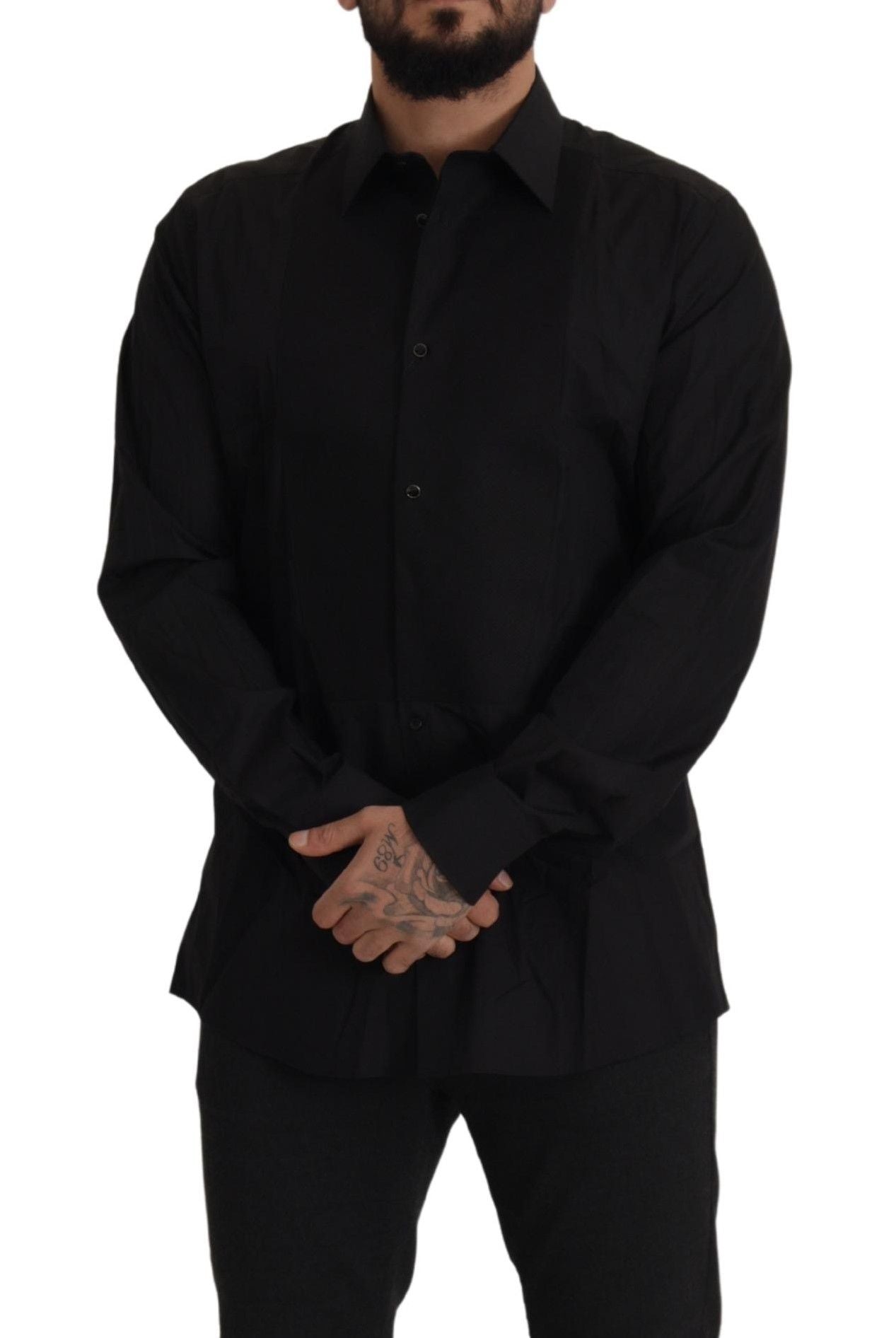 Schwarzes GOLD Slim Fit Smokinghemd