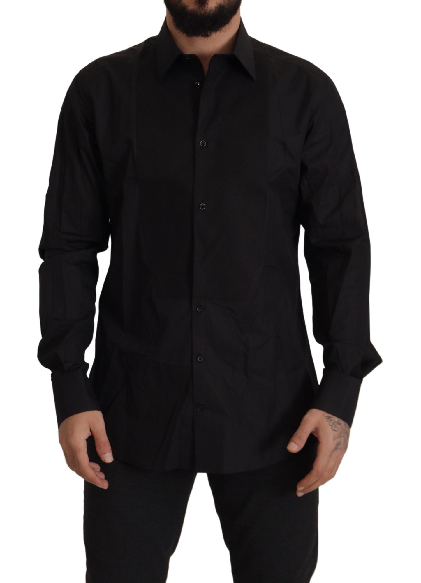 Schwarzes GOLD Slim Fit Smokinghemd