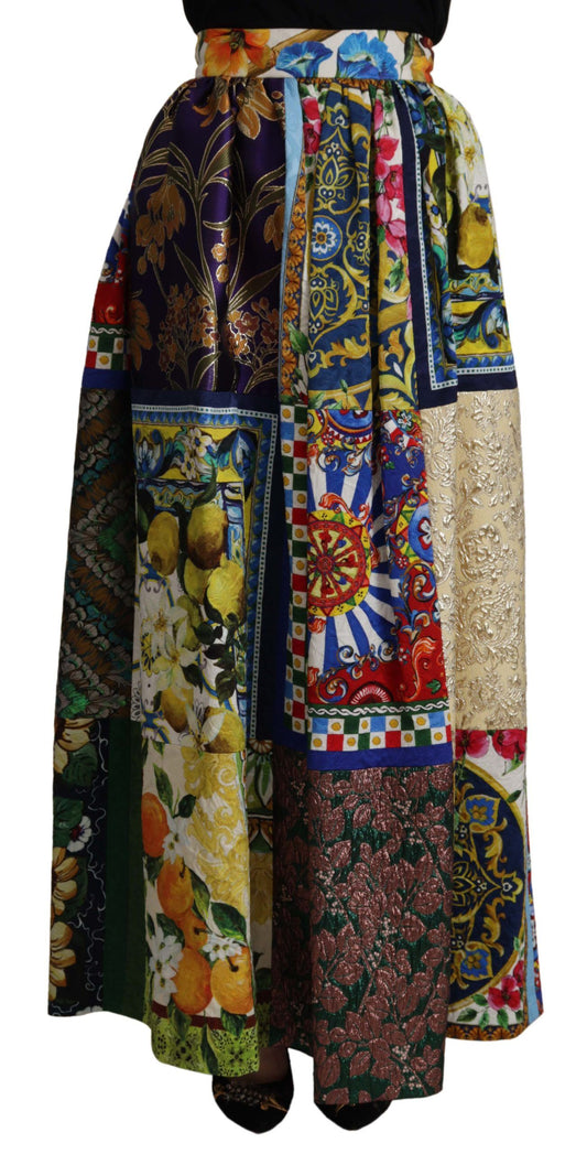 Mehrfarbiger Patchwork-Maxirock „Sicily“