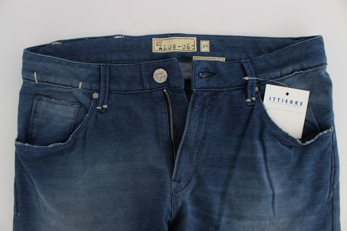 Slim Fit Jeans aus Baumwoll-Stretch in blauer Waschung