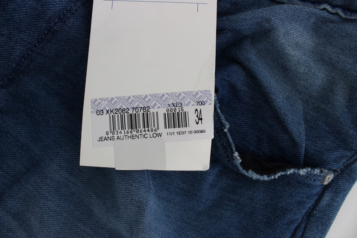Slim Fit Jeans aus Baumwoll-Stretch in blauer Waschung