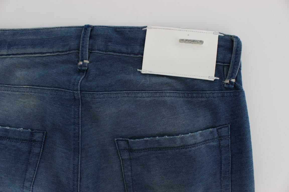 Slim Fit Jeans aus Baumwoll-Stretch in blauer Waschung