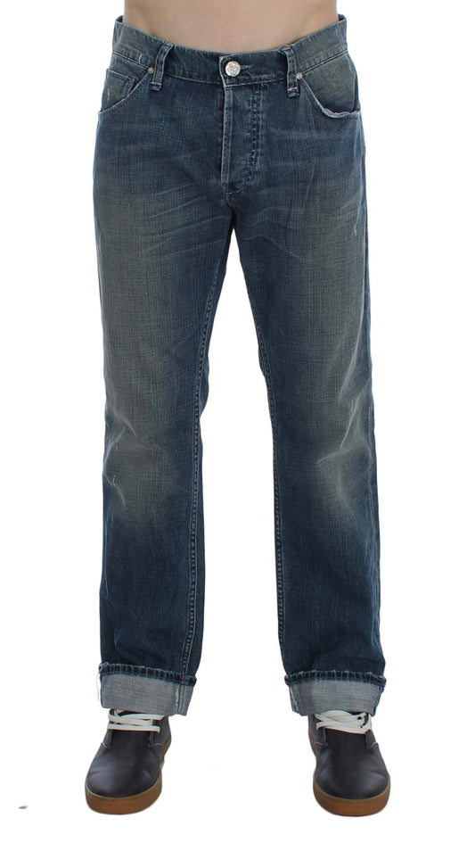 Regular Fit Jeans aus Baumwolldenim in blauer Waschung