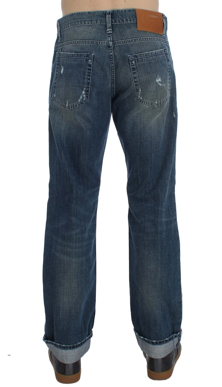 Regular Fit Jeans aus Baumwolldenim in blauer Waschung