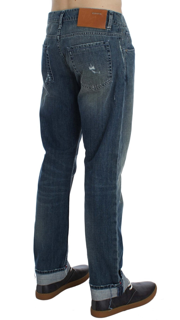 Regular Fit Jeans aus Baumwolldenim in blauer Waschung