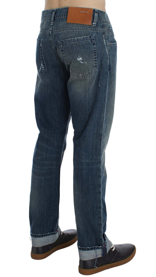 Regular Fit Jeans aus Baumwolldenim in blauer Waschung