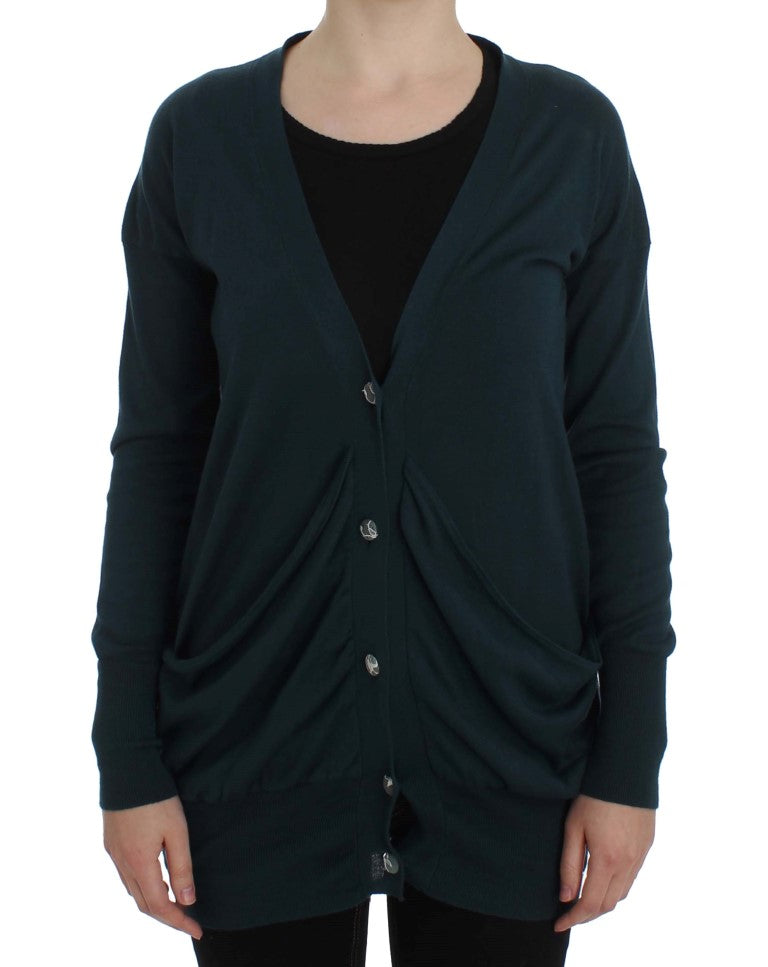Grüner Cardigan mit Knopfleiste