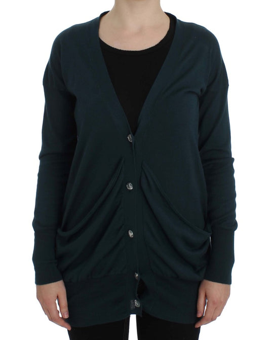 Grüner Cardigan mit Knopfleiste