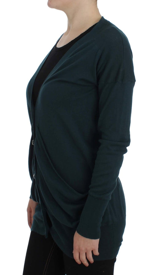Grüner Cardigan mit Knopfleiste