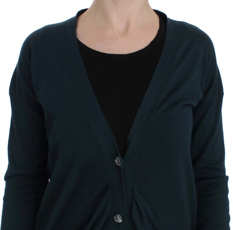 Grüner Cardigan mit Knopfleiste