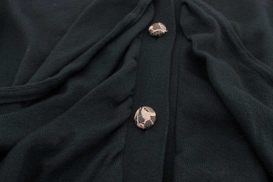 Grüner Cardigan mit Knopfleiste
