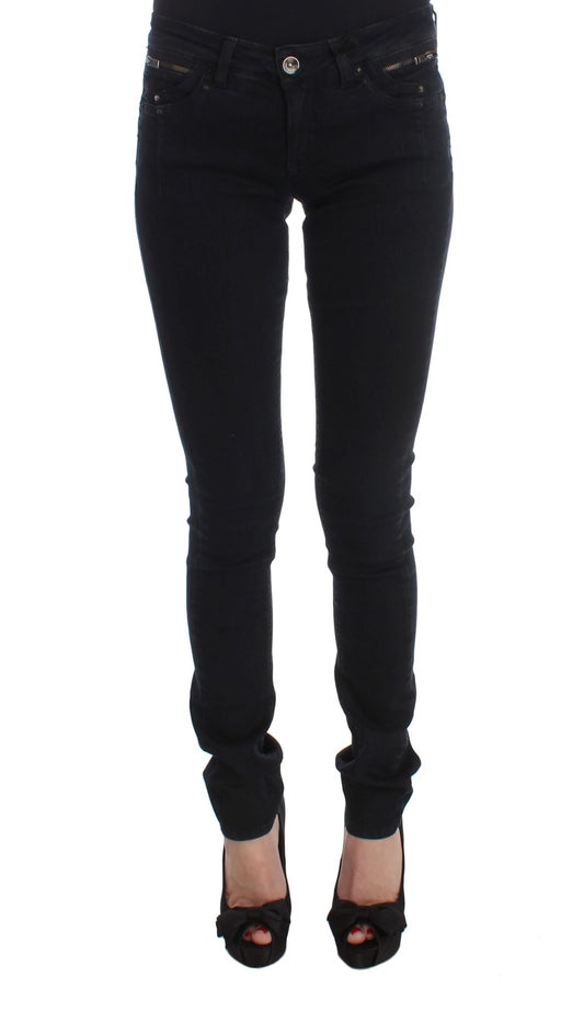 Schwarze Slim Fit-Jeans aus Baumwolle