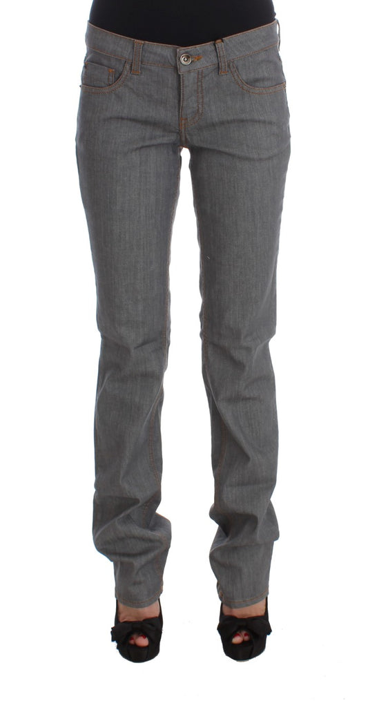 Graue Jeans aus Baumwolldenim in normaler Passform