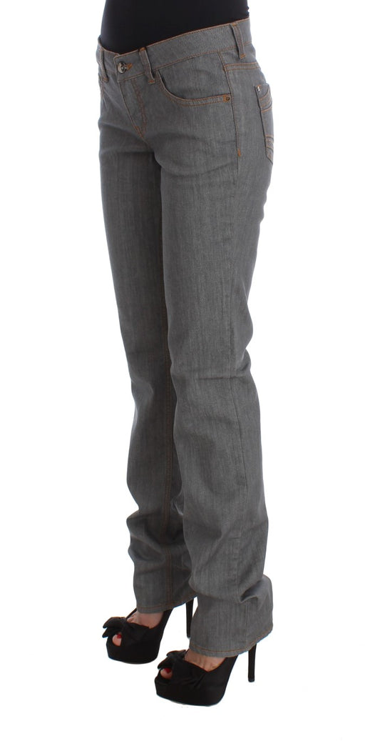 Graue Jeans aus Baumwolldenim in normaler Passform