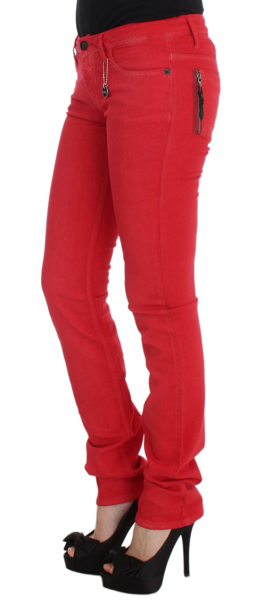 Rote Super Slim Fit Jeans aus Baumwollmischung