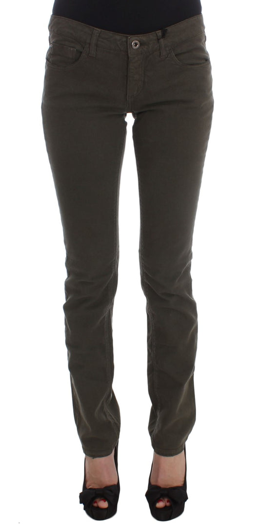 Grüne Slim Fit Jeans aus Baumwollmischung