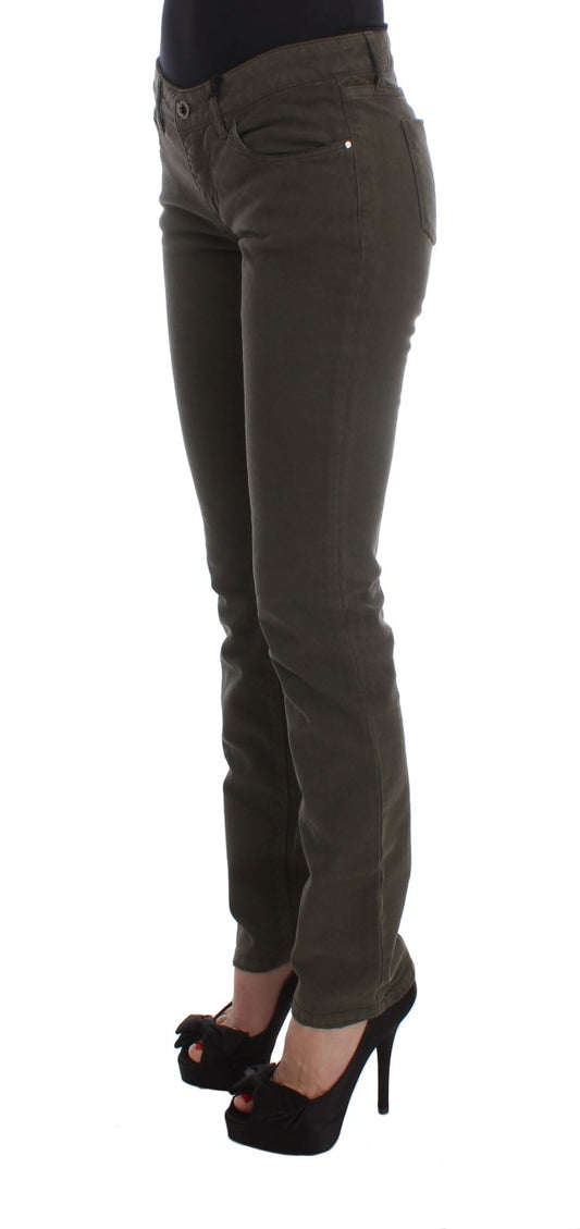 Grüne Slim Fit Jeans aus Baumwollmischung