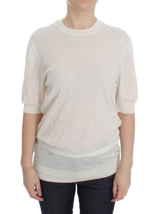 Weißer Pullover aus 100 % Kaschmir