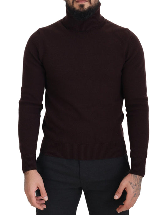 Brauner Rollkragenpullover aus Wolle