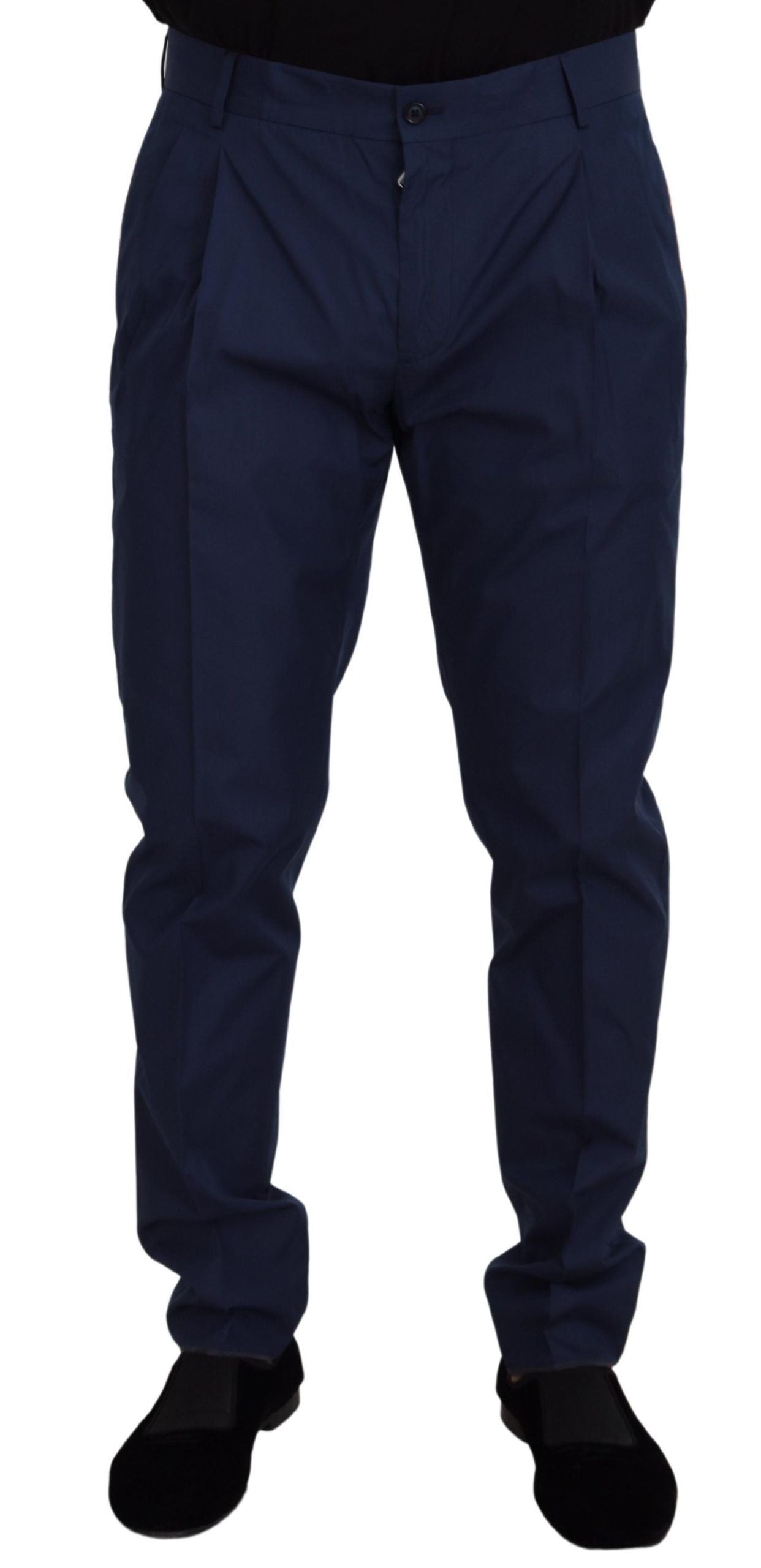 Blaue Chinos aus Baumwolle und Seide