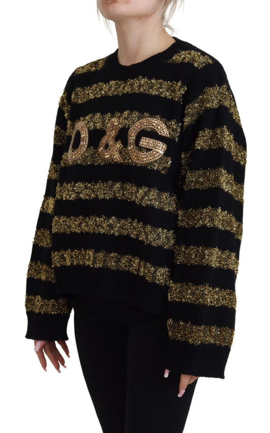 Black Gold D&G Crystal Cashmere Sweater