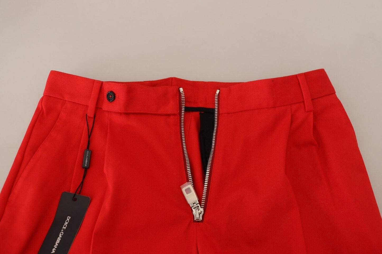 Rote Straight Fit Herrenhose Baumwollhose