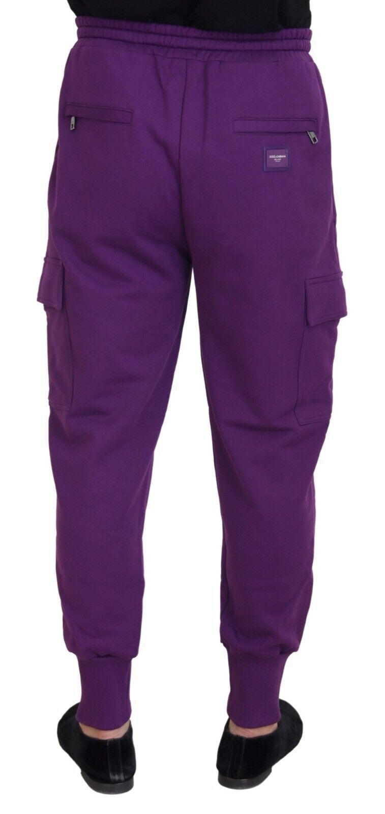 Lila Baumwoll-Cargo-Sweatpants Jogginghose