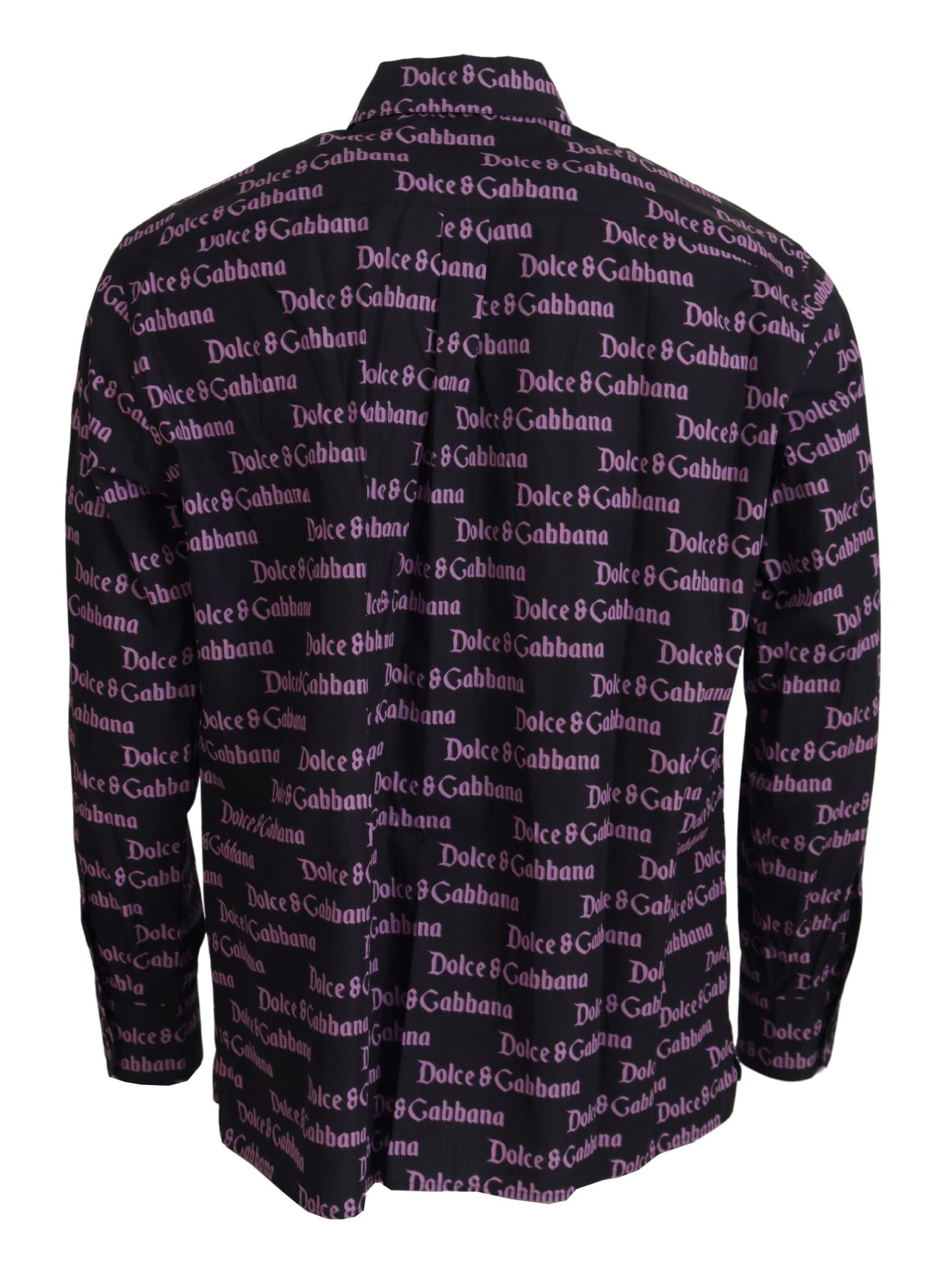 Schwarz-violettes, schmales, formelles Hemd mit Logo