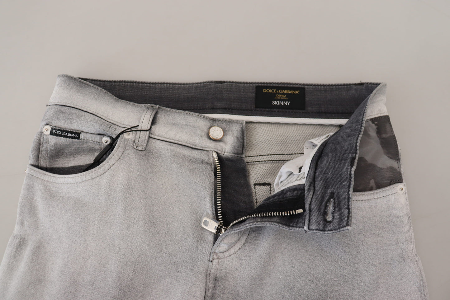 Grau verwaschene Skinny Jeans für Herren