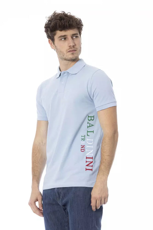Hellblaues Herren-Poloshirt aus Baumwolle