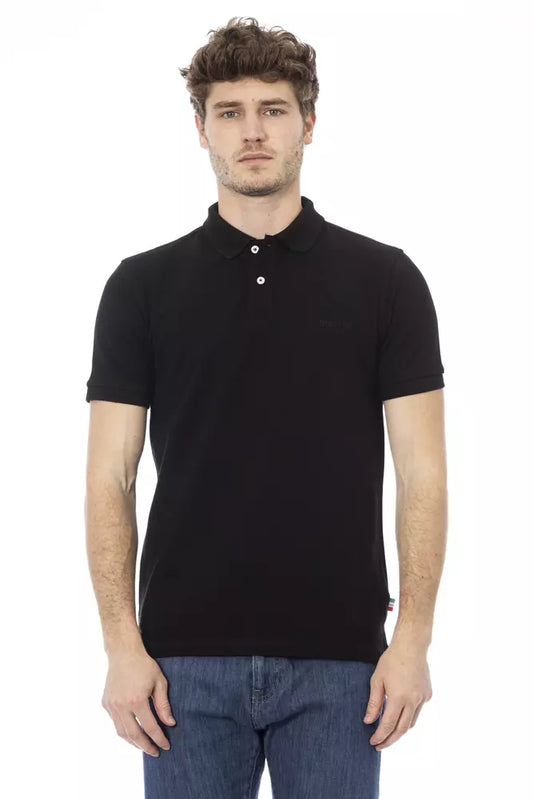 Schwarzes Herren-Poloshirt aus Baumwolle