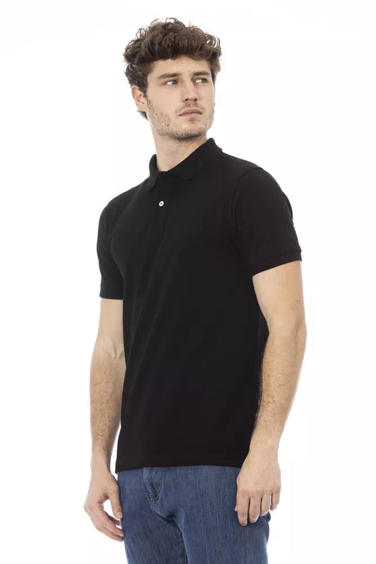 Schwarzes Herren-Poloshirt aus Baumwolle