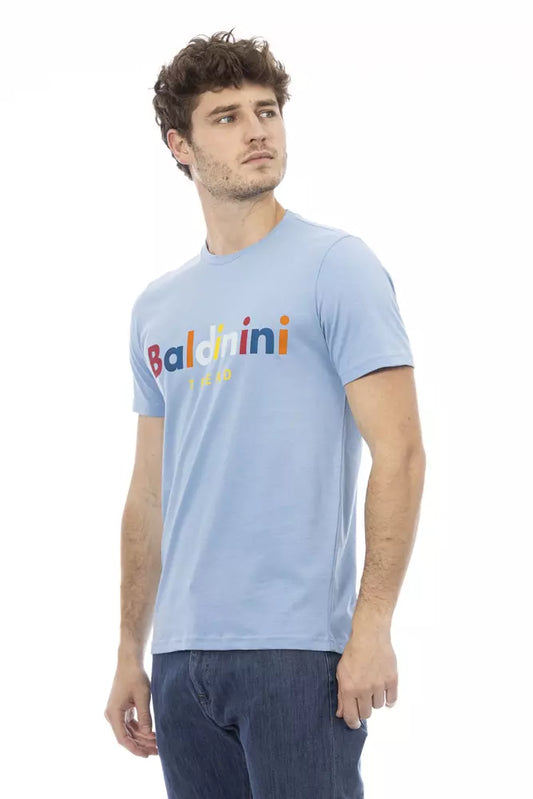 Hellblaues Herren-T-Shirt aus Baumwolle
